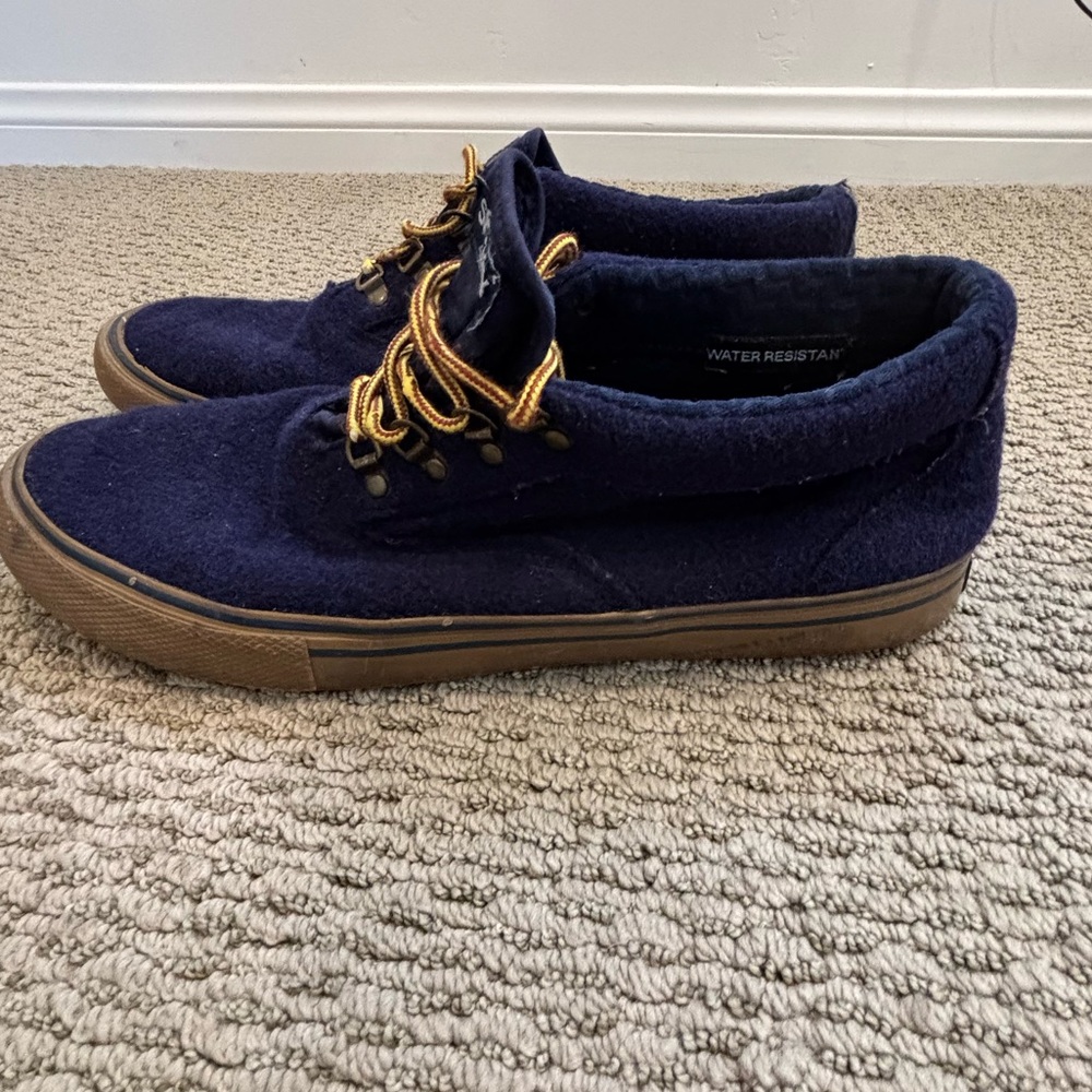Sperry Navy Sneakers with Gold Accents